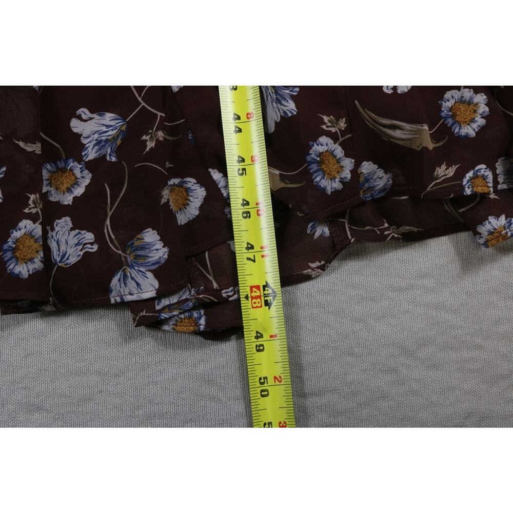 New Astr The Label Dress Small Floral Print Tie Neck Long Sleeve Midi Lined - Picture 9 of 10